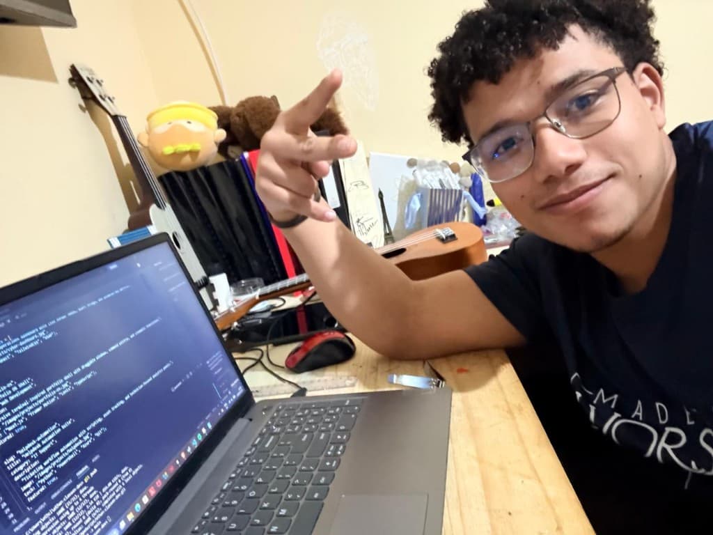Ethan Classen at his development workspace